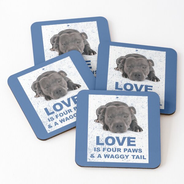 Item preview, Love is 4 paws  waggy tail Blue Staffordshire Bull Terrier   	 designed and sold by uspuhanjl68.