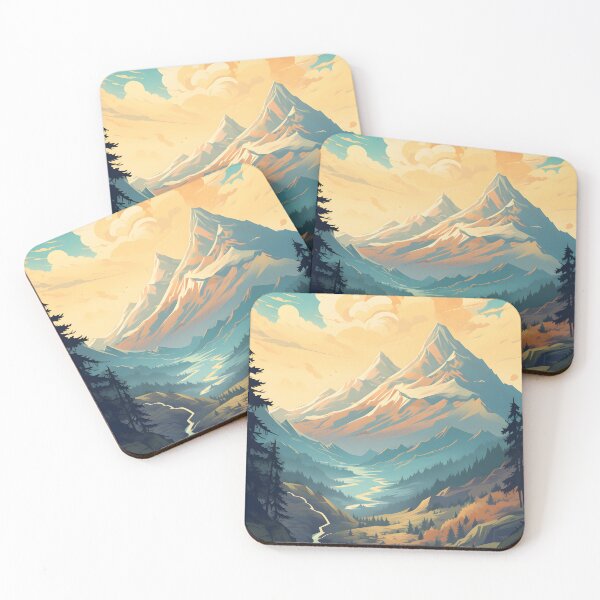 Item preview, landscape with mountain background at sunset designed and sold by R&B Art and design.
