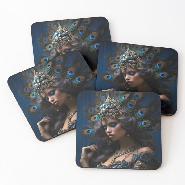 Item preview, Feathered Lady Abstract Woman Portrait Art designed and sold by PeteRascal.