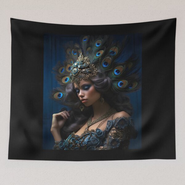Item preview, Feathered Lady Abstract Woman Portrait Art designed and sold by PeteRascal.