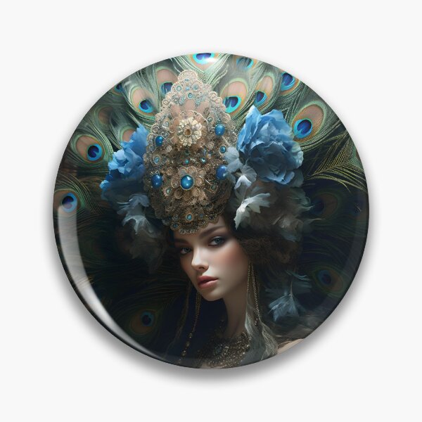 Item preview, Feathered Lady Abstract Woman Portrait Art designed and sold by PeteRascal.