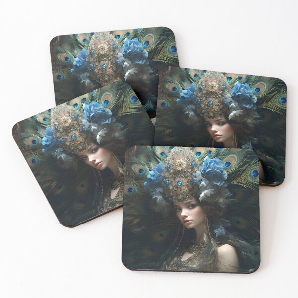 Item preview, Feathered Lady Abstract Woman Portrait Art designed and sold by PeteRascal.