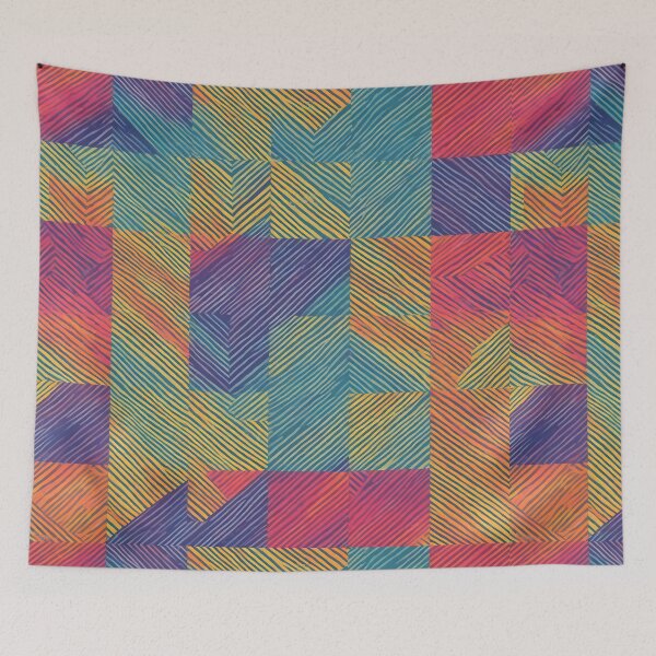 Item preview, Colorful Abstract Line Patern - Neoplasticism & Cubism designed and sold by ColorsoftNature.