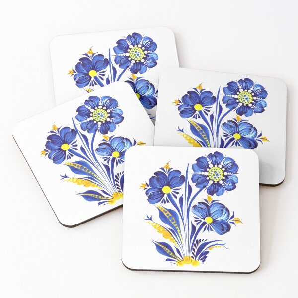 Item preview, Ukrainian art Petrykivka Ukrainian yellow-blue flowers designed and sold by Sunflower-7.