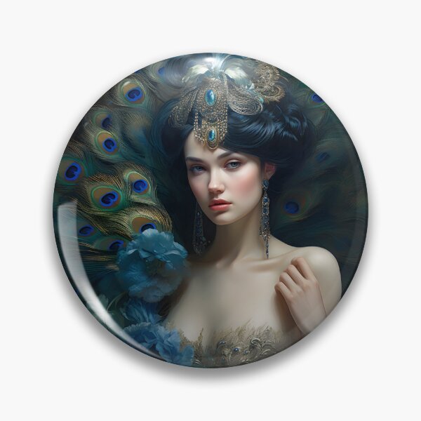 Item preview, Feathered Lady Abstract Woman Portrait Art designed and sold by PeteRascal.