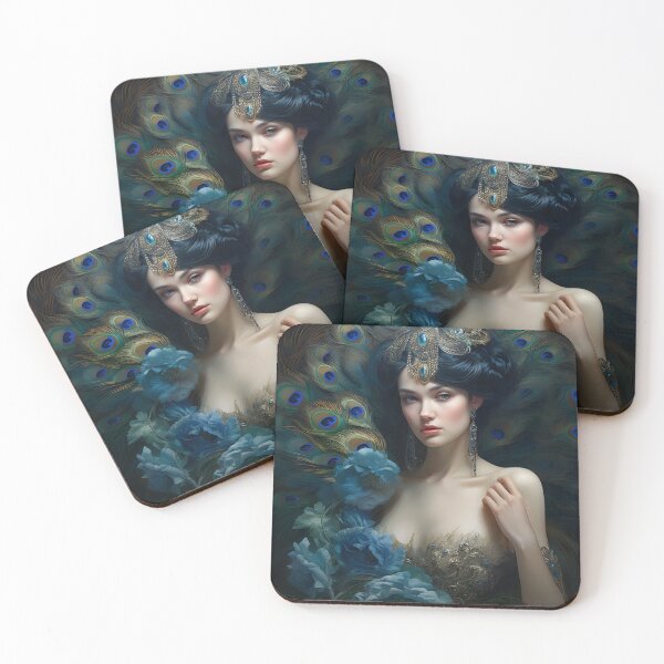 Item preview, Feathered Lady Abstract Woman Portrait Art designed and sold by PeteRascal.