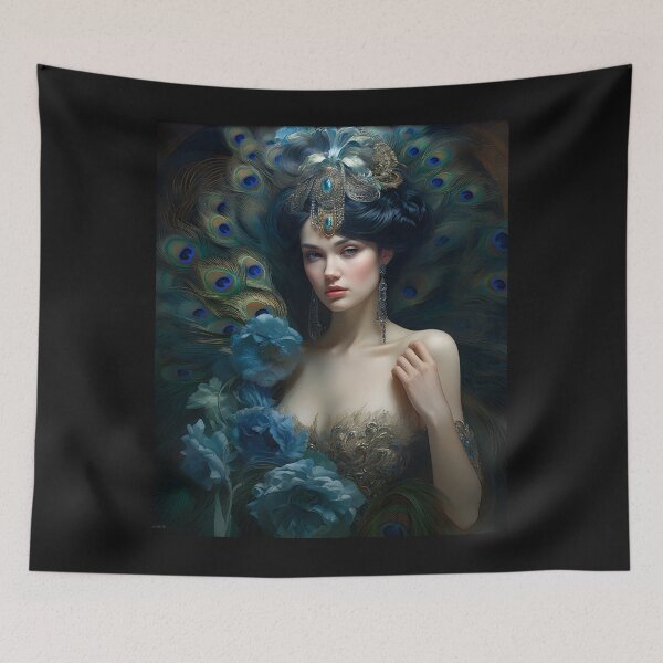 Item preview, Feathered Lady Abstract Woman Portrait Art designed and sold by PeteRascal.