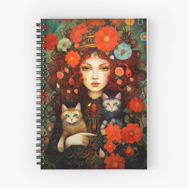 Item preview, Red Head woman and kitty 1 designed and sold by Red Witch Art.