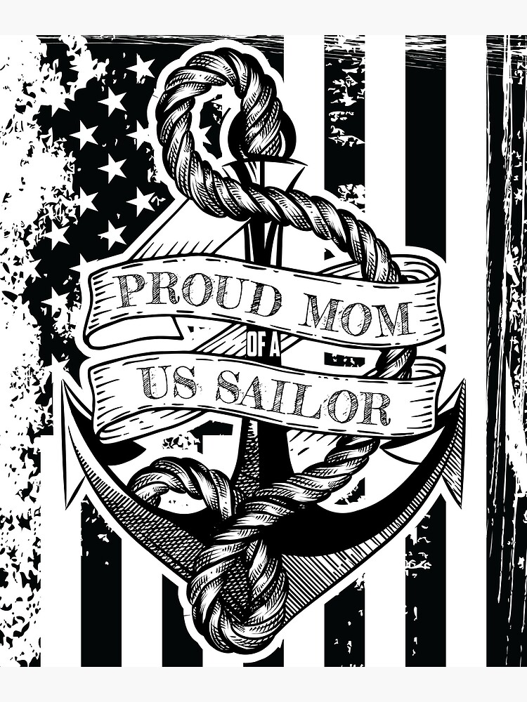 Us Navy Sailor Proud Mom Shirt Poster By Babacarino Redbubble 