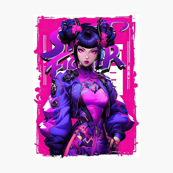 Aperçu de l'œuvre  PURPLE HAZE - JURI HAN STREET FIGHTER | Jeu vidéo vintage mignon Gamer Girl Pop Art Design | PAR NEOTOKIO3 créée et vendue par Neotokio3.
