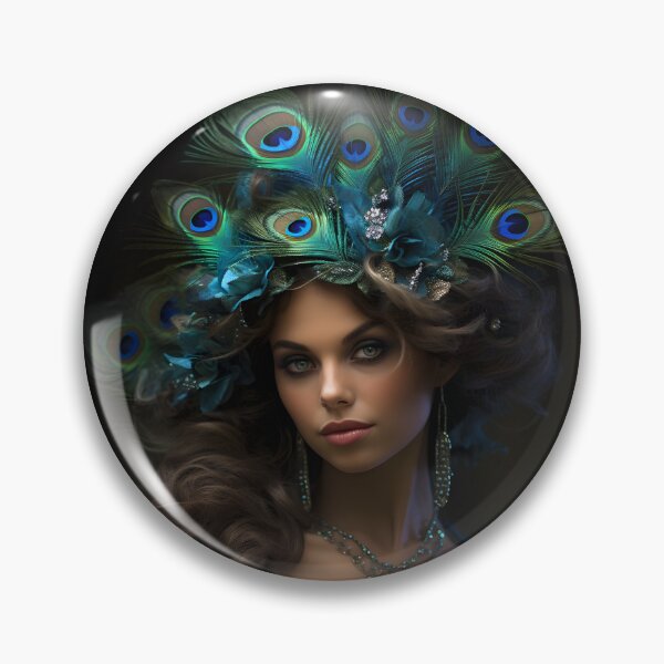 Item preview, Feathered Lady Abstract Woman Portrait Art designed and sold by PeteRascal.