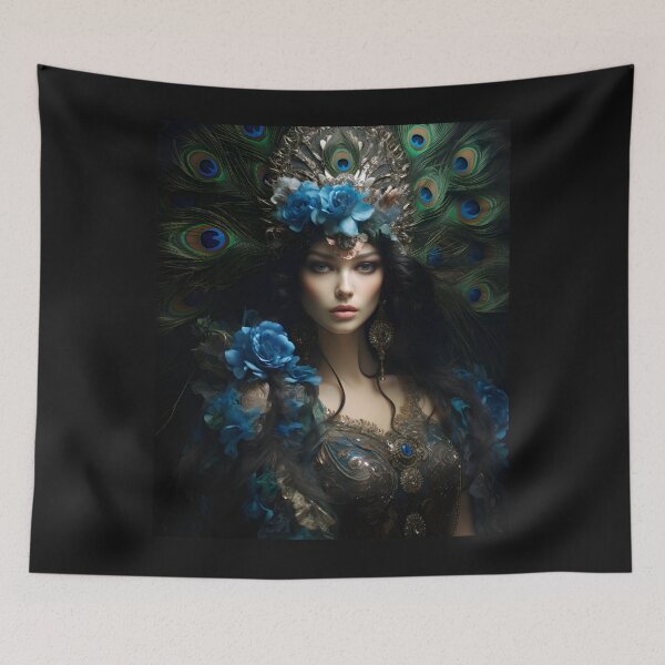 Item preview, Feathered Lady Abstract Woman Portrait Art designed and sold by PeteRascal.