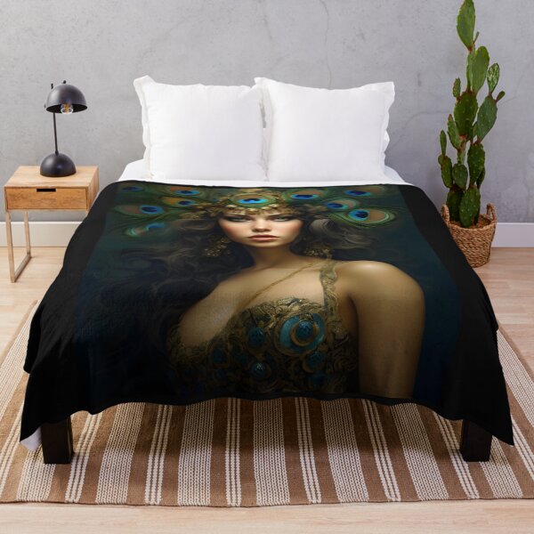Item preview, Feathered Lady Abstract Woman Portrait Art designed and sold by PeteRascal.