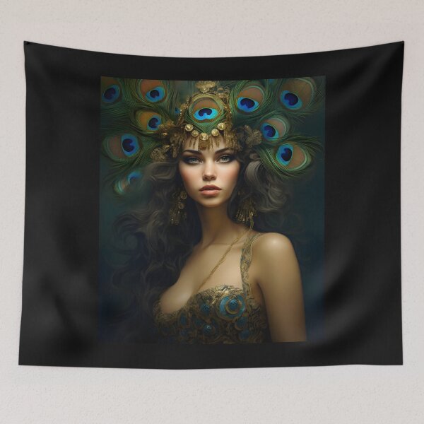 Item preview, Feathered Lady Abstract Woman Portrait Art designed and sold by PeteRascal.