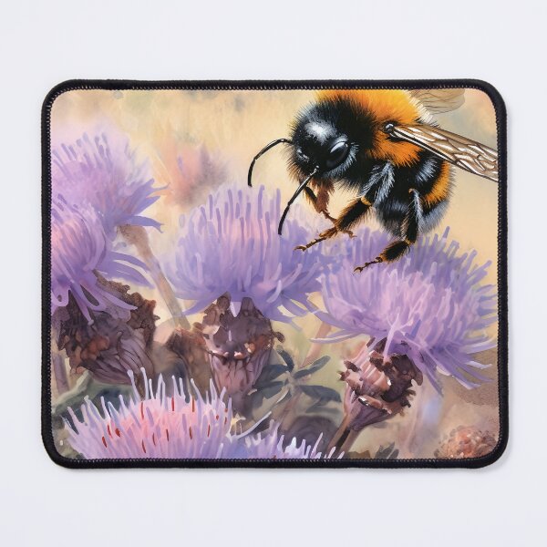 Item preview, Bee on the flower Botanical watercolor 2 designed and sold by Art by Lilia.