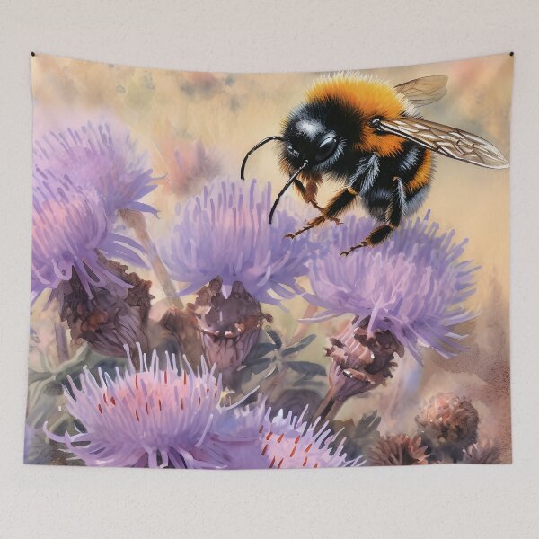 Item preview, Bee on the flower Botanical watercolor 2 designed and sold by Art by Lilia.