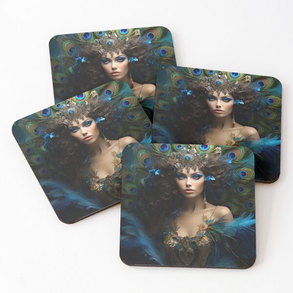 Item preview, Feathered Lady Abstract Woman Portrait Art designed and sold by PeteRascal.