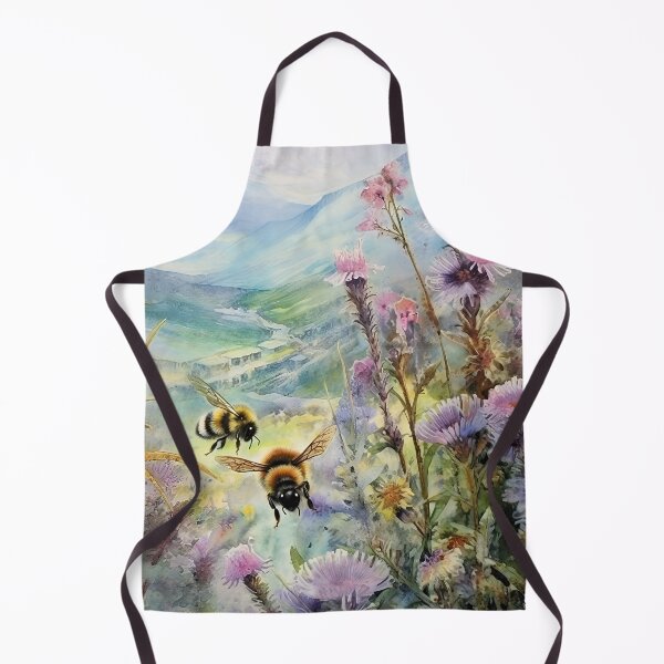 Item preview, Bee on the flower Botanical watercolor 3 designed and sold by Art by Lilia.
