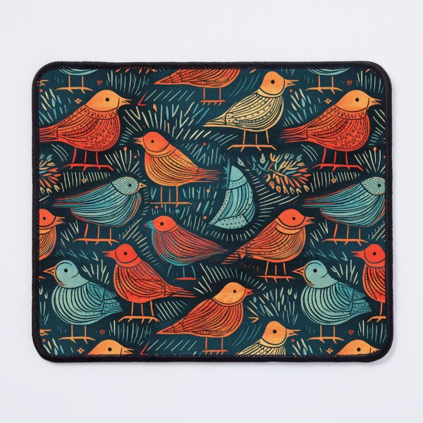 Aperçu de l'œuvre Motif d'oiseaux - illustration sérigraphiée du milieu du siècle créée et vendue par DaliusD.