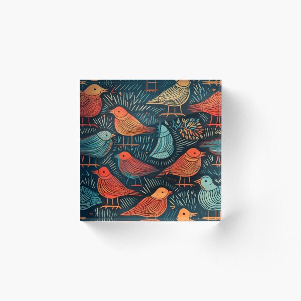 Item preview, Birds pattern - mid-century screen-printed illustration designed and sold by DaliusD.