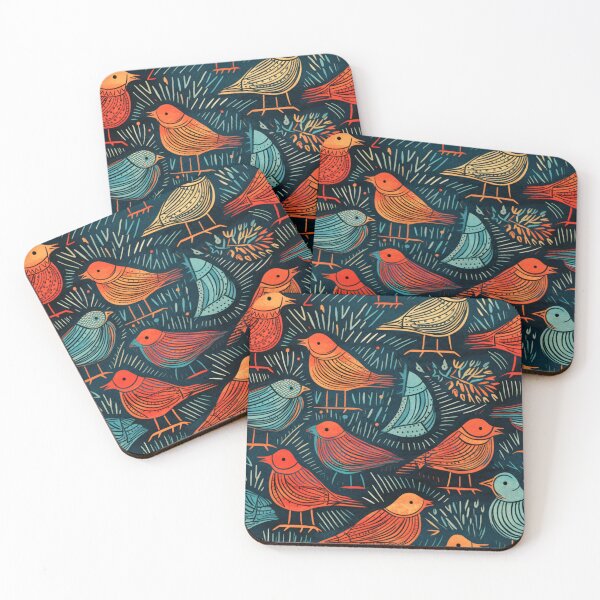 Item preview, Patrón de pájaros - ilustración serigrafiada de mediados de siglo designed and sold by DaliusD.
