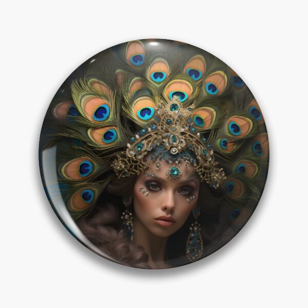 Item preview, Feathered Lady Abstract Woman Portrait Art designed and sold by PeteRascal.