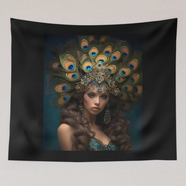 Item preview, Feathered Lady Abstract Woman Portrait Art designed and sold by PeteRascal.