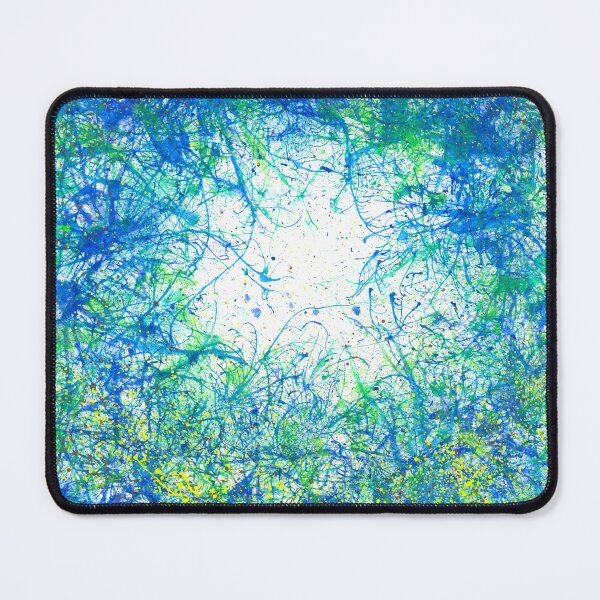 Item preview, Seeking Truth On Gaia #426 Original Hand-painted Abstract Painting Detail 1 In Turquoise Aqua Blue Lime Green Planet Earth Tones Inspired By Mother Nature Forest Aquatic Plants Bohemian Boho Pattern designed and sold by Rainbow Artist Orlando L.