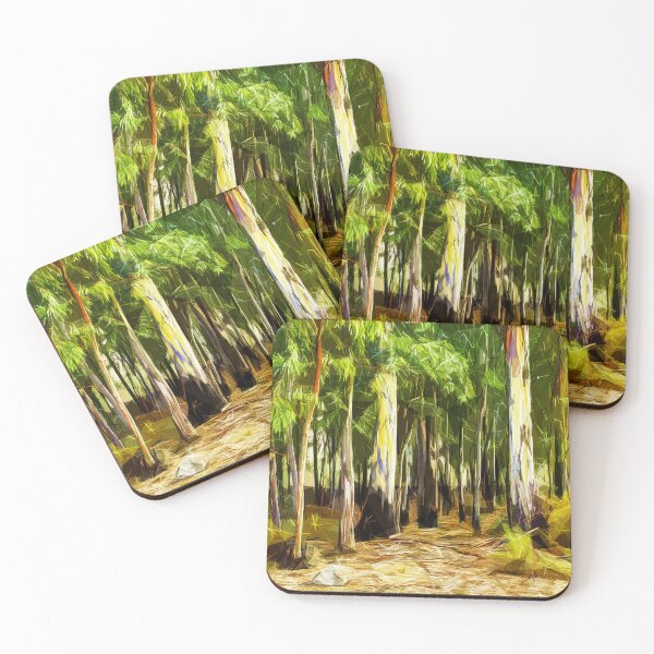 Item preview, Colourful eucalyptus trees. Image created using geometric shapes designed and sold by EdgyEdgeArt.
