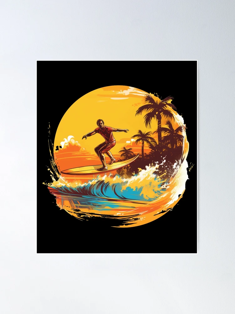 surfing life 原画 Surfers Incredible on Blue — Kathleen Keifer