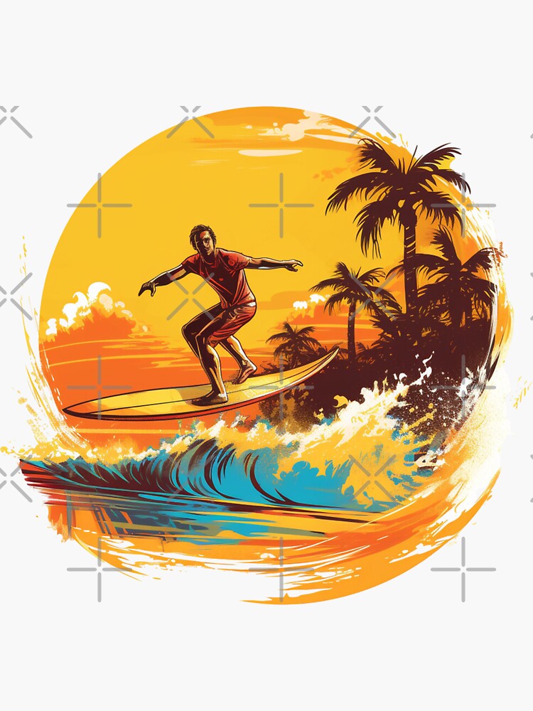 Summer full of surfing, surf life | Sticker