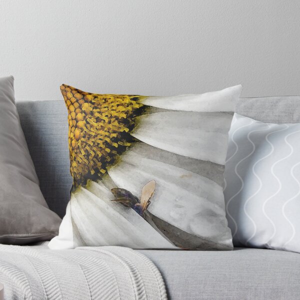 Daisy and Fly Throw Pillow