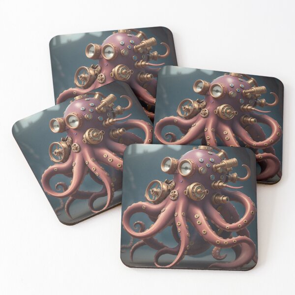 Item preview,  3D Steampunk Octopus Art Painting Design Print designed and sold by randomtdesigns.