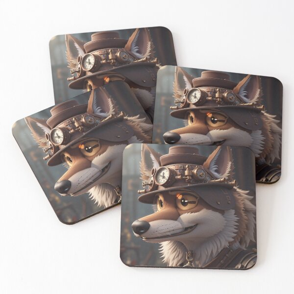 Item preview, 3D Steampunk Wolf Art Painting Design Print designed and sold by randomtdesigns.