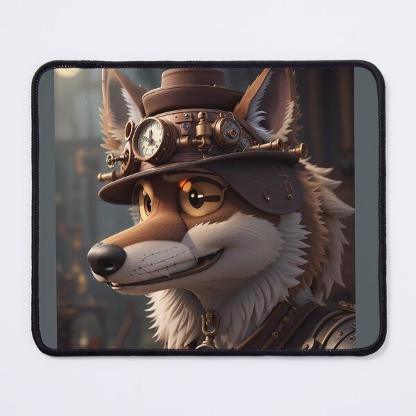 Item preview, 3D Steampunk Wolf Art Painting Design Print designed and sold by randomtdesigns.
