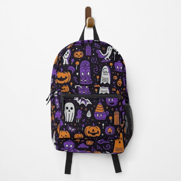 Item preview, Seamless pattern with hand drawn halloween doodles. Childish tiling background with cartoon spooky ghosts, skulls, bones, spider. designed and sold by ShopThousand.
