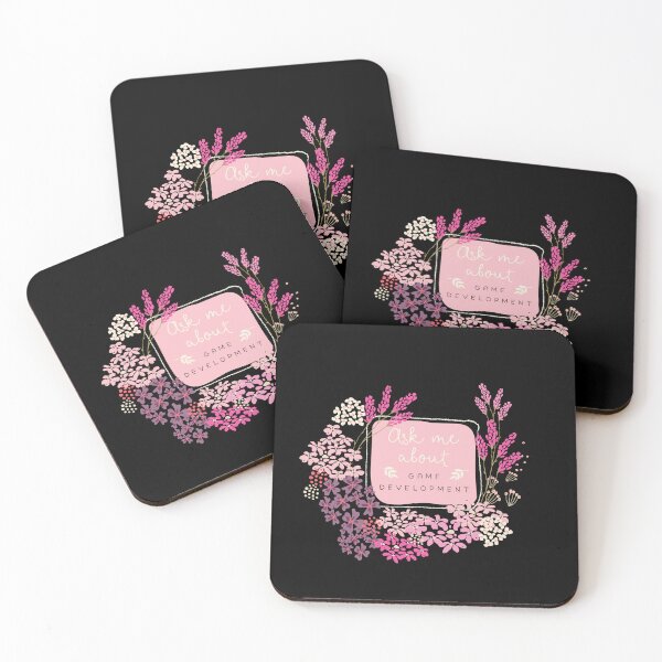 Item preview, Ask Me about Game Development - Cute but surprising feminine Flower Lettering designed and sold by BoredPixels.