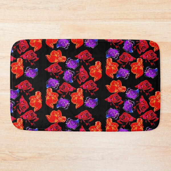 Item preview, Large painted roses on a black background designed and sold by FlowerandDesing.