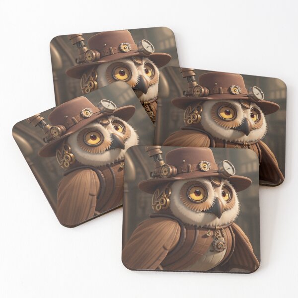 Item preview, 3D Steampunk Owl Art Painting Design Print designed and sold by randomtdesigns.