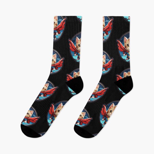 Item preview, Superhero Whiskers Flying Feline Adventure - A Cartoon Cat Soaring through the Night Sky with an Adorable Cape designed and sold by Akira Miyamoto.