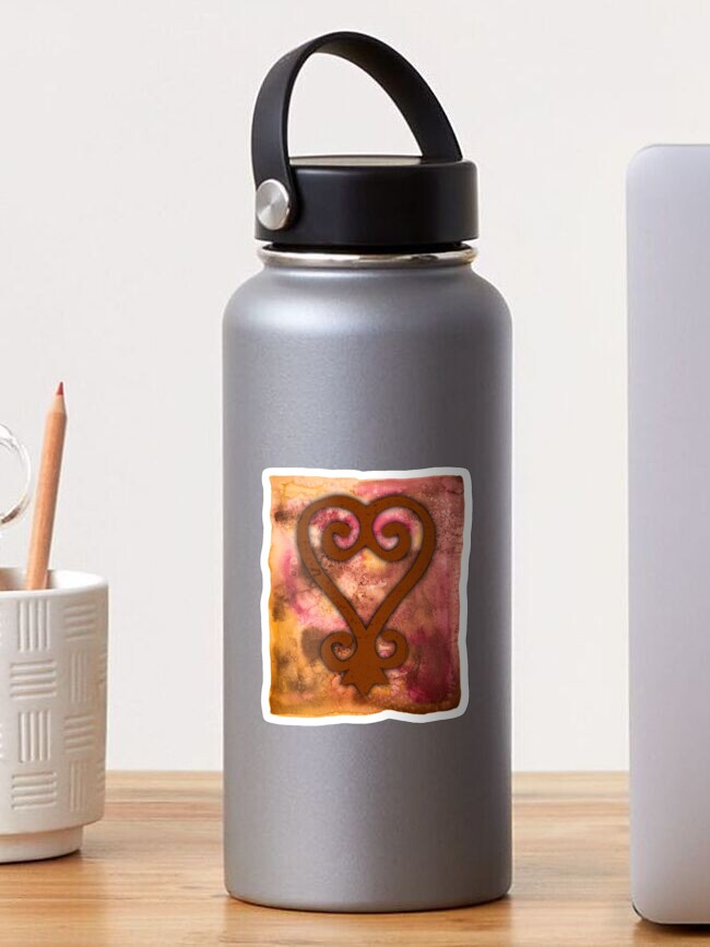 Thumbnail 1 of 3, Sticker, Adinkra Sankofa African Tribal Symbol designed and sold by heartsake.