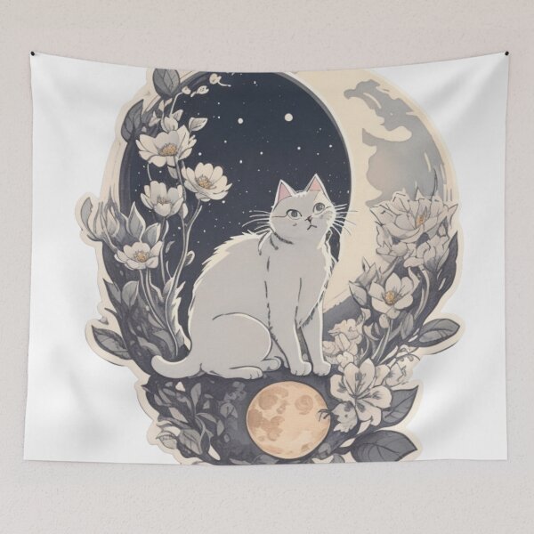 Item preview, Celestial Cat In Moonlight designed and sold by BBGIFTSUK.