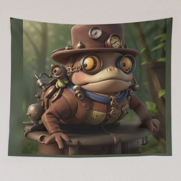 Item preview, 3D Steampunk Toad Art Painting Design Print designed and sold by randomtdesigns.