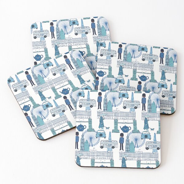 Item preview, London Collage in Blue designed and sold by esw22.