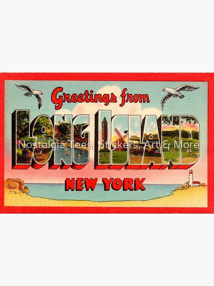 "Greetings from Long Island New York" Sticker for Sale by EphemeraKiosk
