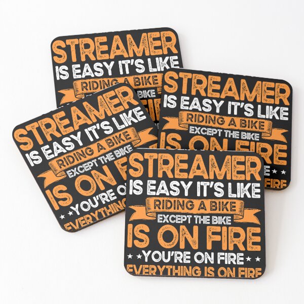 Item preview, being a streamer is easy it's riding a bike except the bike is on fire shirt graphic shirts for streamers designed and sold by ScionEros.