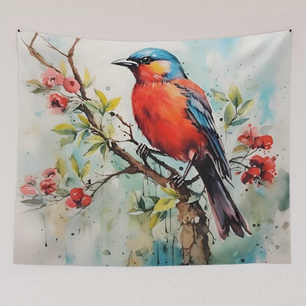 Item preview, bird on branch designed and sold by Banna Baber.