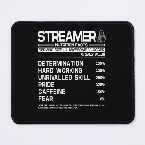 Item preview, nutrition facts shirt graphic shirts for streamers designed and sold by ScionEros.
