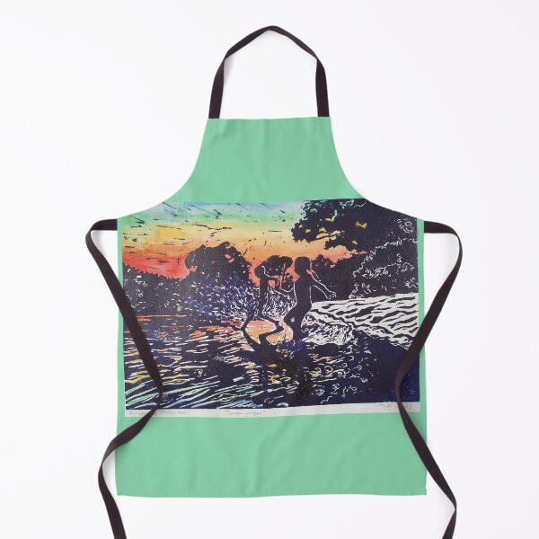 Item preview, Bathers green sunset designed and sold by Inga Dalsegg.