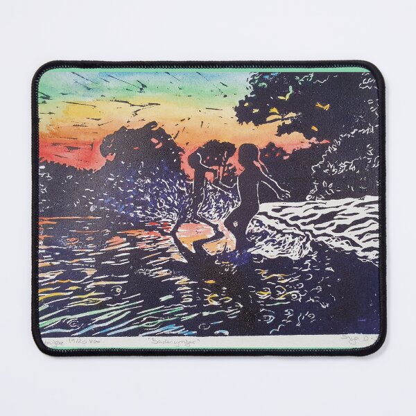 Item preview, Bathers green sunset designed and sold by Inga Dalsegg.